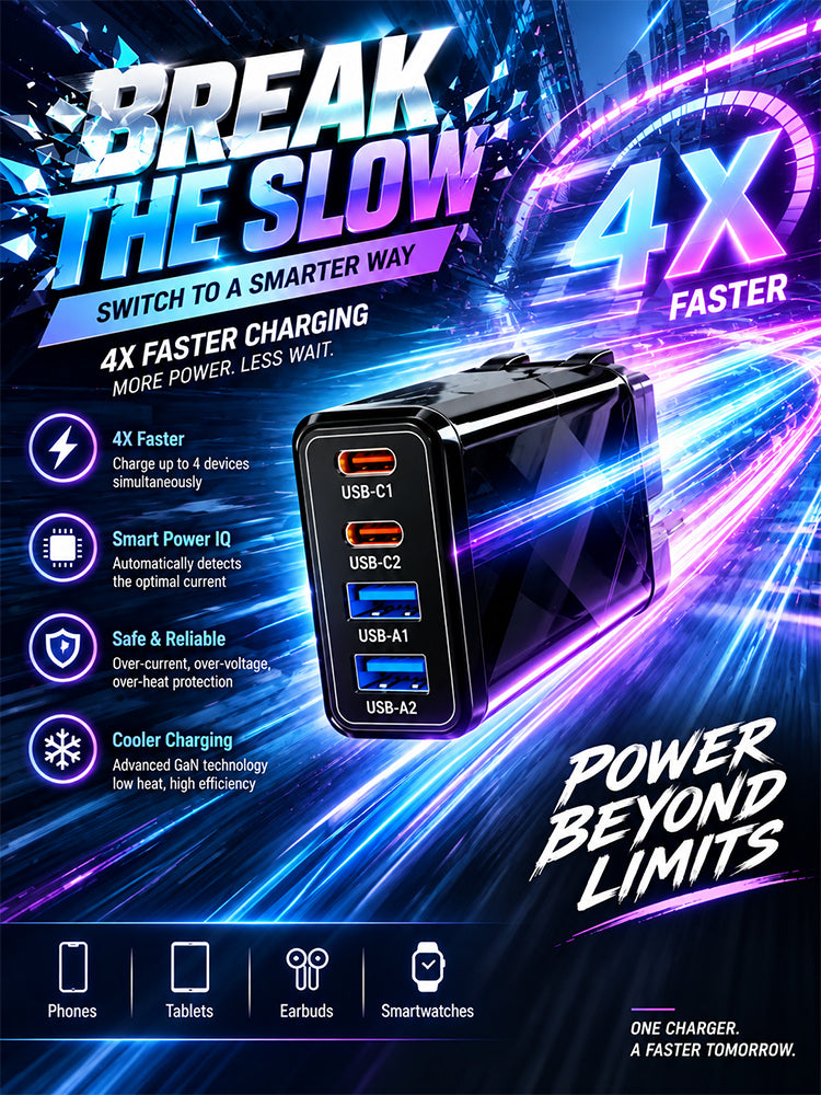 65W 4-in-1 travel charger⚡