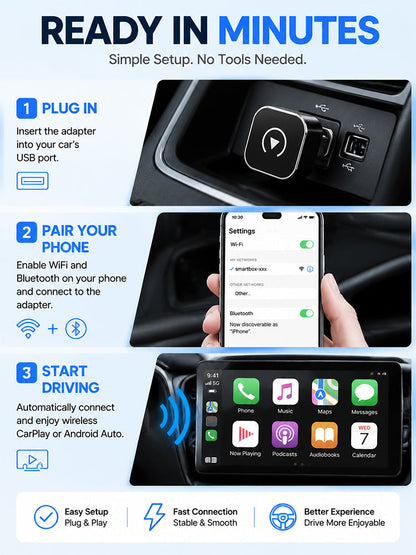 🚗Wireless CarPlay and Android Auto Adapter