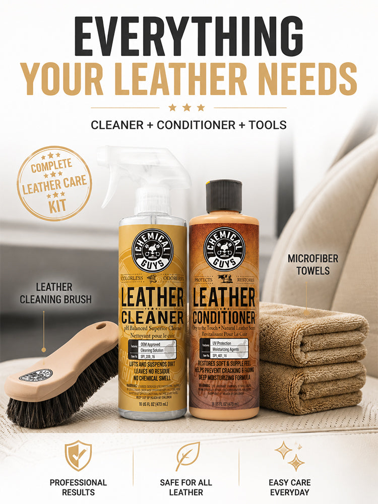 Chemical Guys Complete Interior Detailing Kit - Made for Automotive Leather